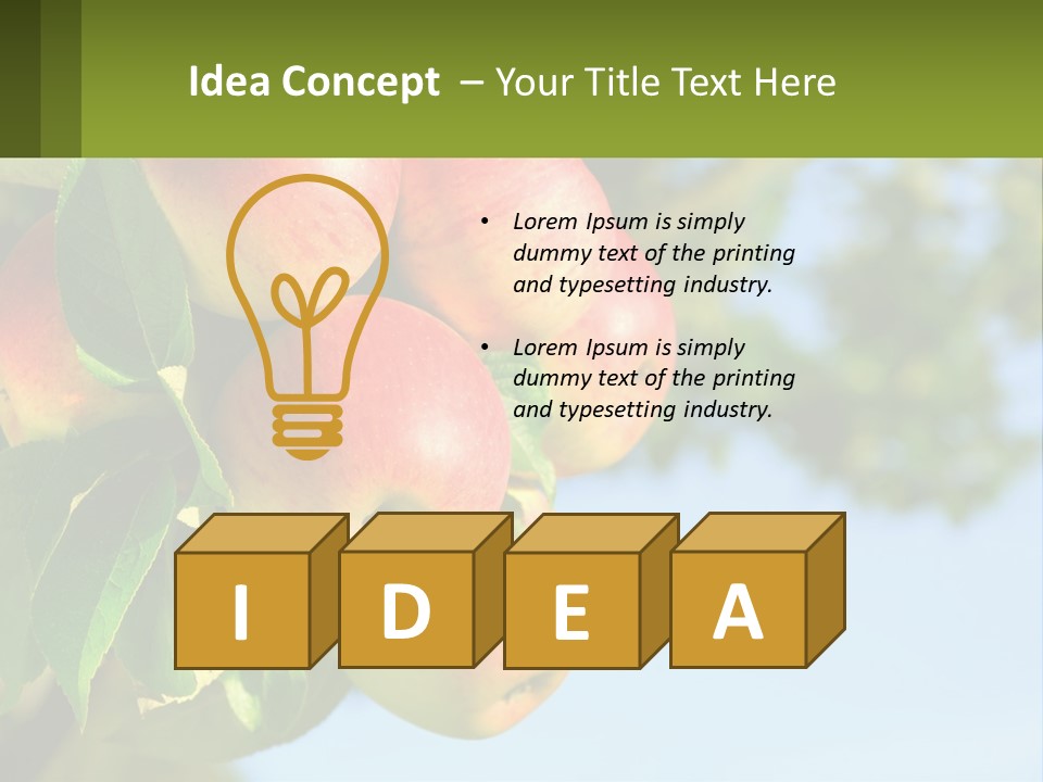 A Bunch Of Apples Hanging From A Tree PowerPoint Template