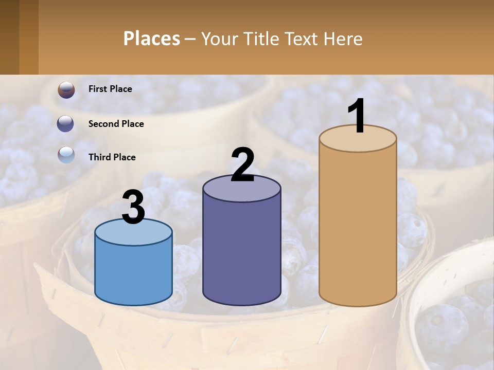 A Bunch Of Baskets Filled With Lots Of Blueberries PowerPoint Template