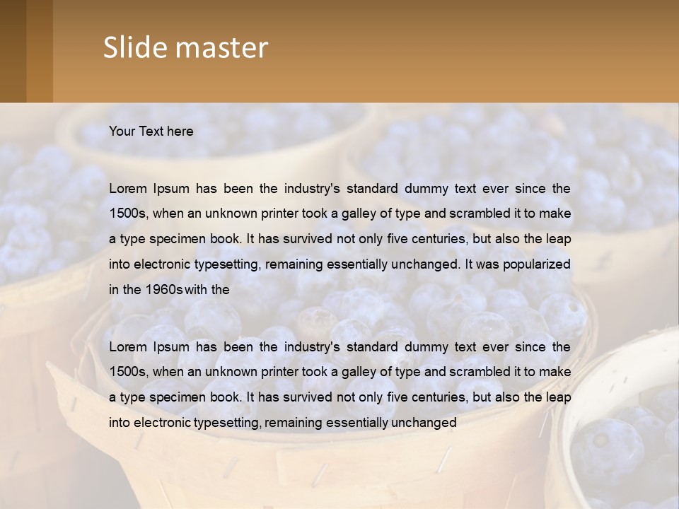 A Bunch Of Baskets Filled With Lots Of Blueberries PowerPoint Template