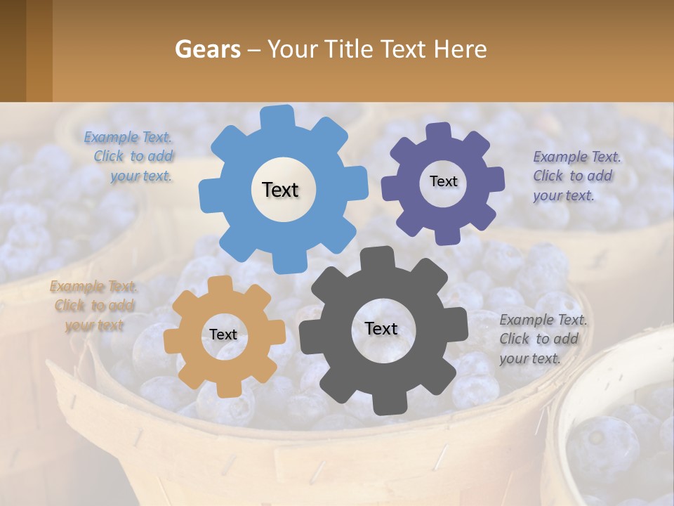 A Bunch Of Baskets Filled With Lots Of Blueberries PowerPoint Template