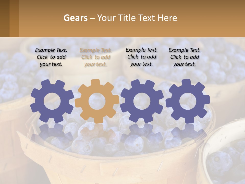 A Bunch Of Baskets Filled With Lots Of Blueberries PowerPoint Template