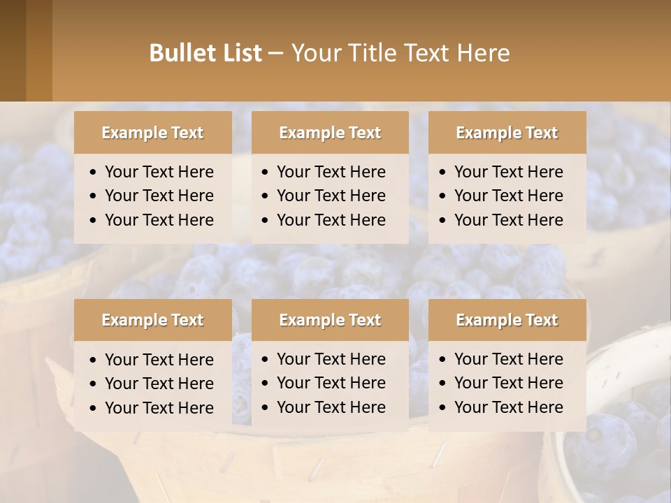 A Bunch Of Baskets Filled With Lots Of Blueberries PowerPoint Template