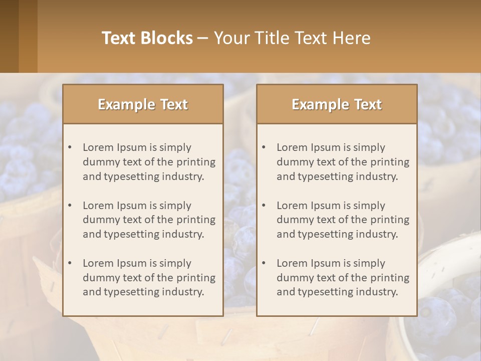 A Bunch Of Baskets Filled With Lots Of Blueberries PowerPoint Template