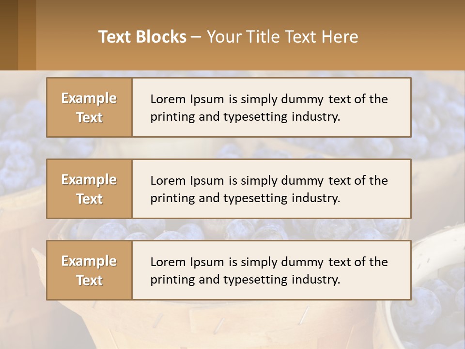 A Bunch Of Baskets Filled With Lots Of Blueberries PowerPoint Template
