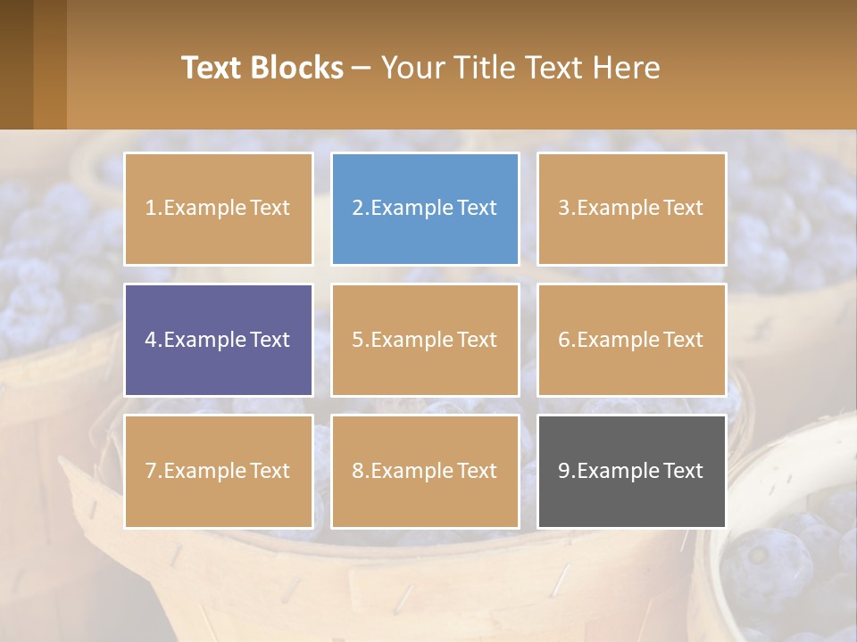 A Bunch Of Baskets Filled With Lots Of Blueberries PowerPoint Template