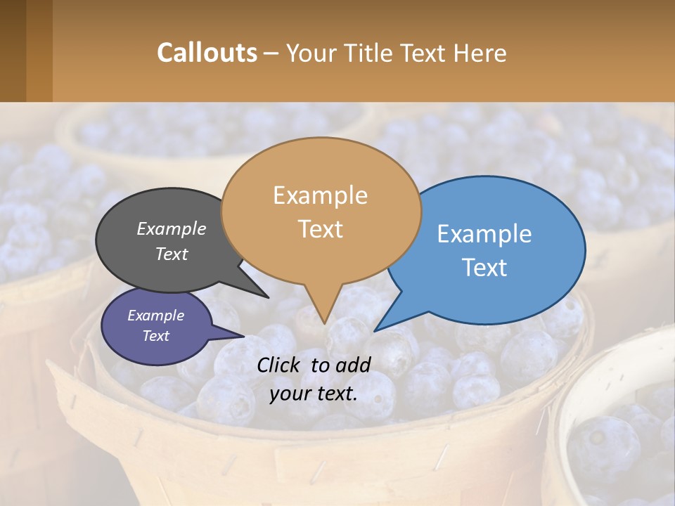 A Bunch Of Baskets Filled With Lots Of Blueberries PowerPoint Template