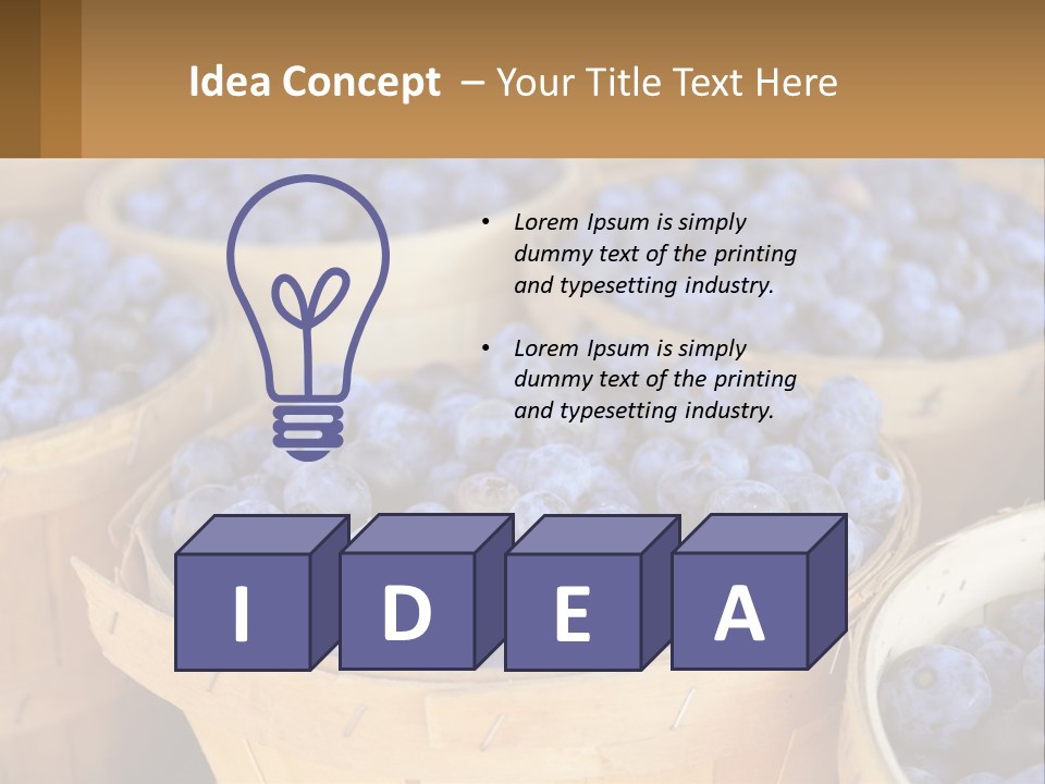A Bunch Of Baskets Filled With Lots Of Blueberries PowerPoint Template