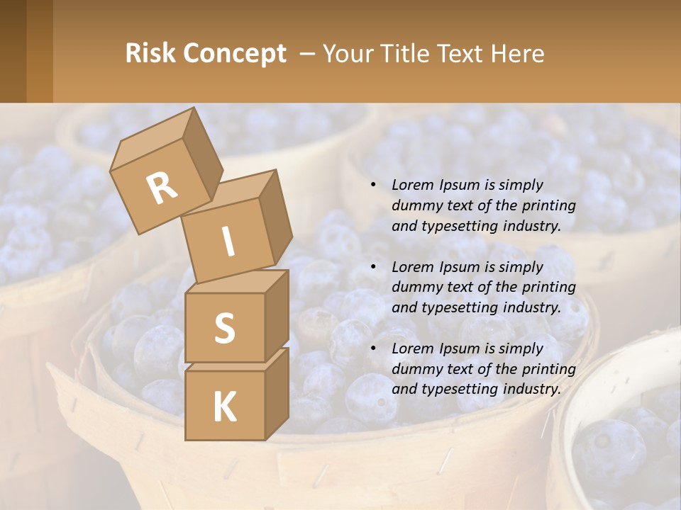 A Bunch Of Baskets Filled With Lots Of Blueberries PowerPoint Template