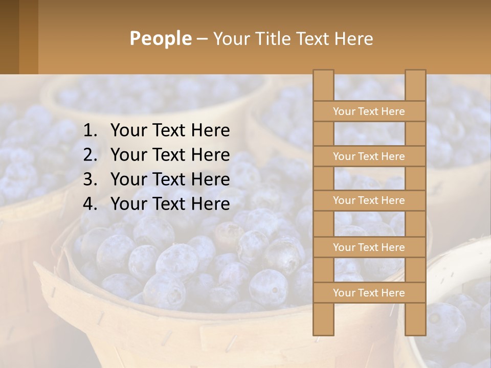 A Bunch Of Baskets Filled With Lots Of Blueberries PowerPoint Template