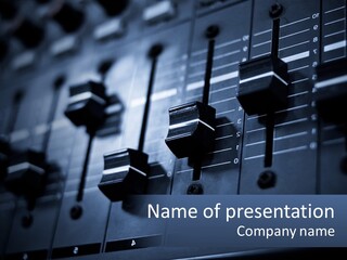 A Sound Board With Many Knobs On It PowerPoint Template