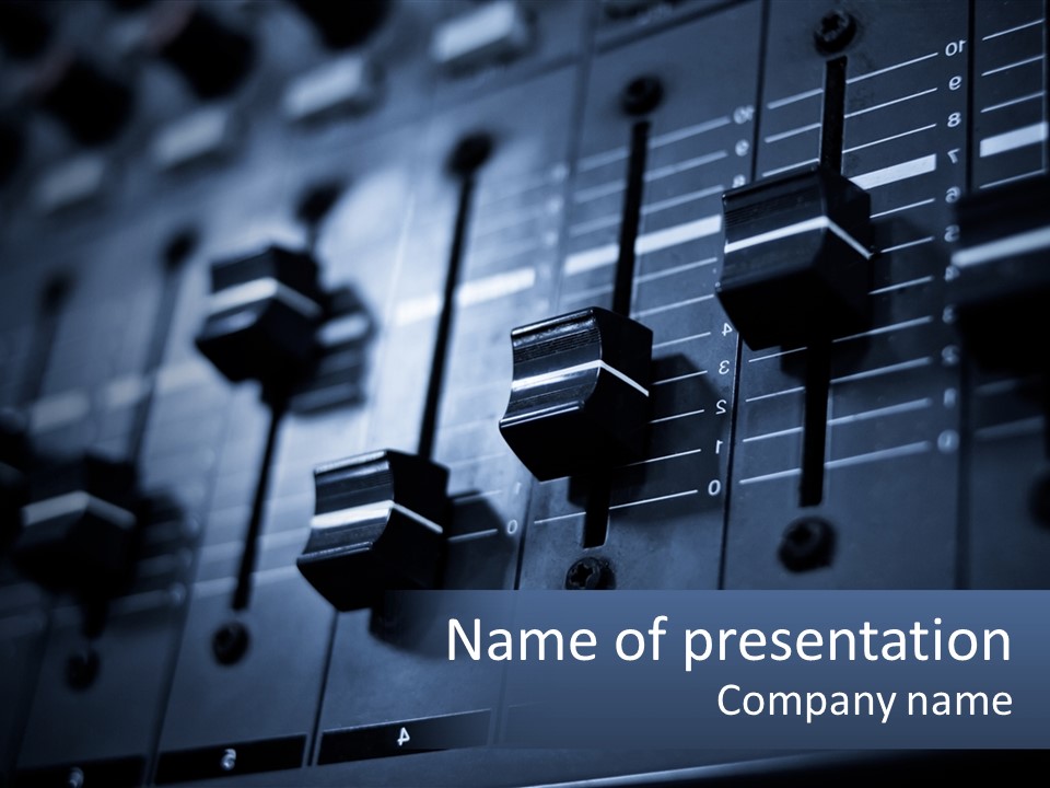 A Sound Board With Many Knobs On It PowerPoint Template