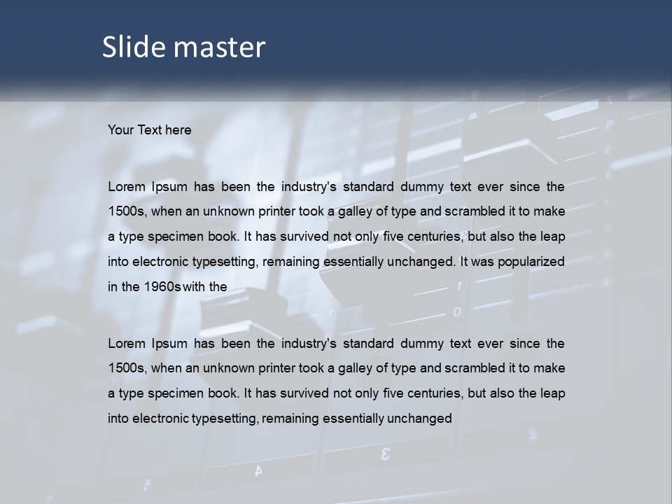 A Sound Board With Many Knobs On It PowerPoint Template