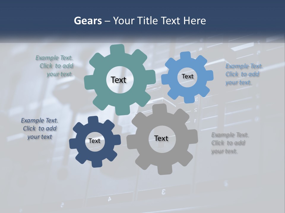 A Sound Board With Many Knobs On It PowerPoint Template