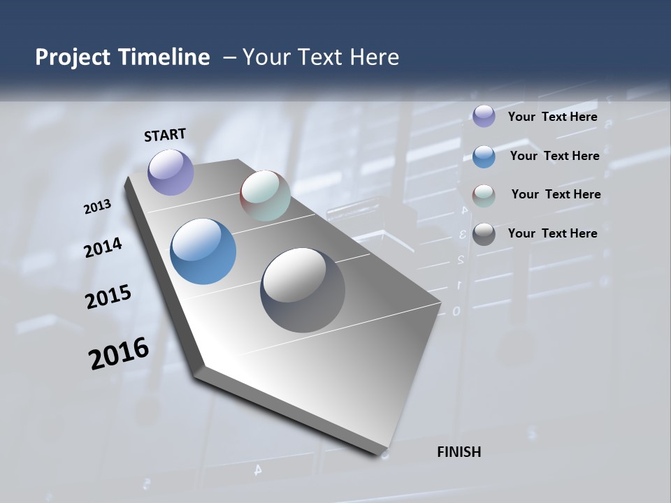 A Sound Board With Many Knobs On It PowerPoint Template