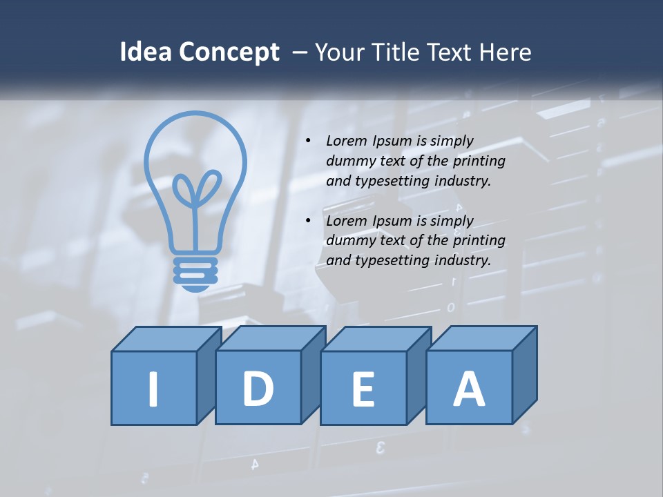 A Sound Board With Many Knobs On It PowerPoint Template