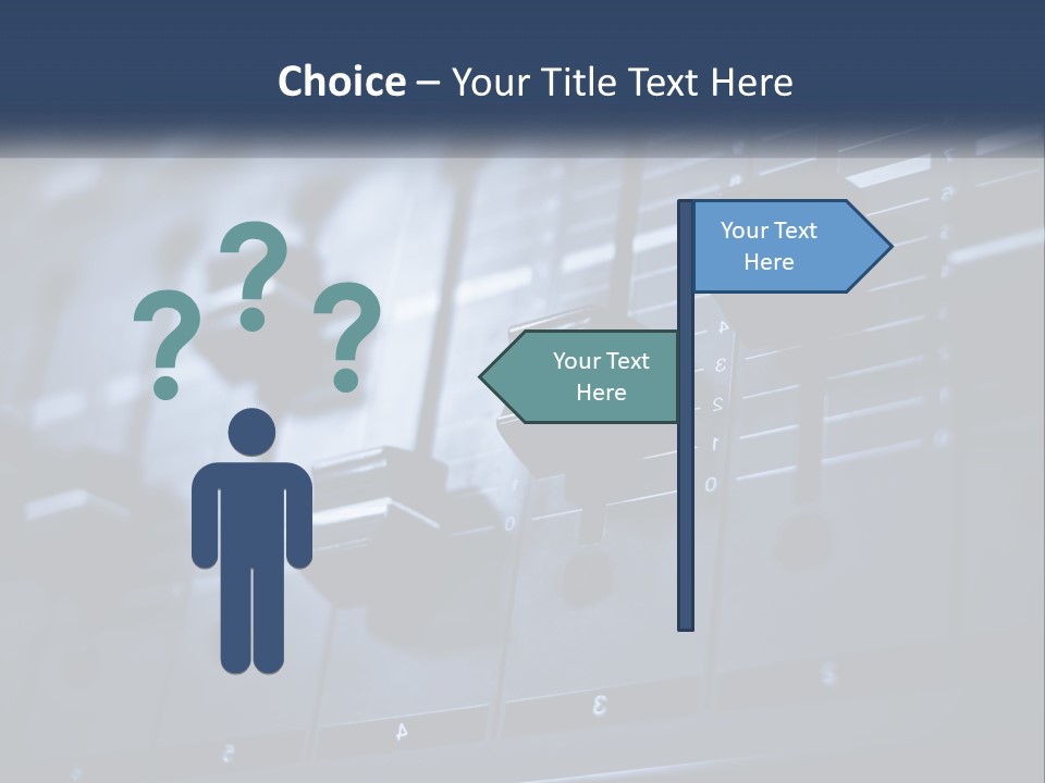 A Sound Board With Many Knobs On It PowerPoint Template