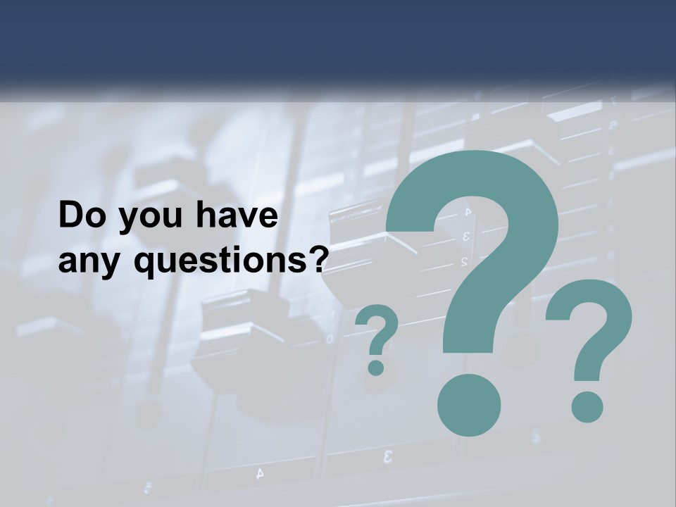 A Sound Board With Many Knobs On It PowerPoint Template