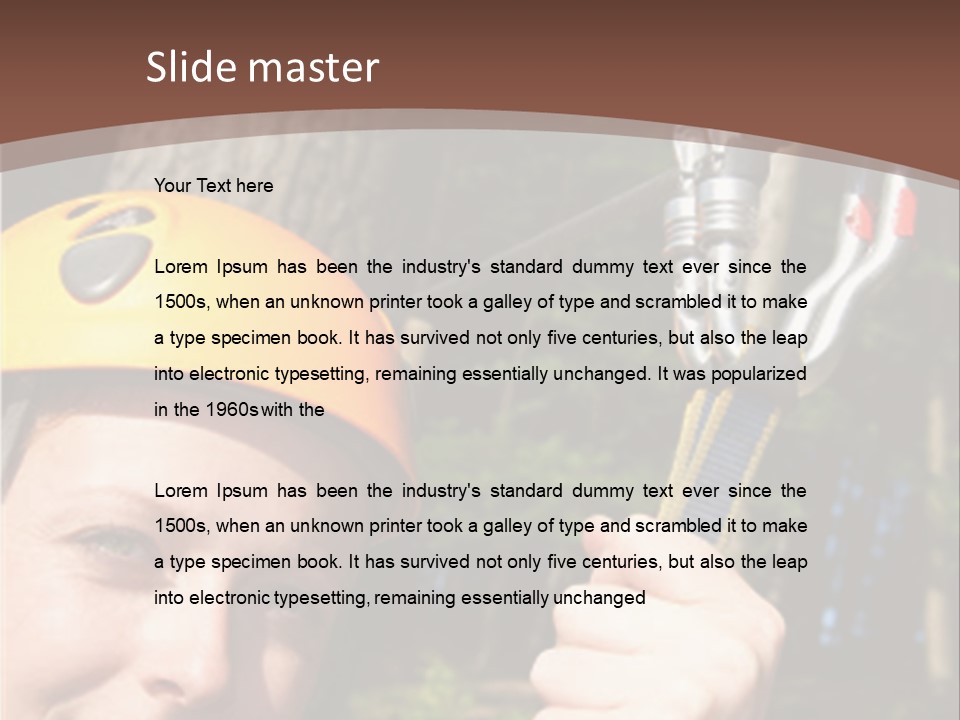 A Man Holding A Rope With A Helmet On His Head PowerPoint Template