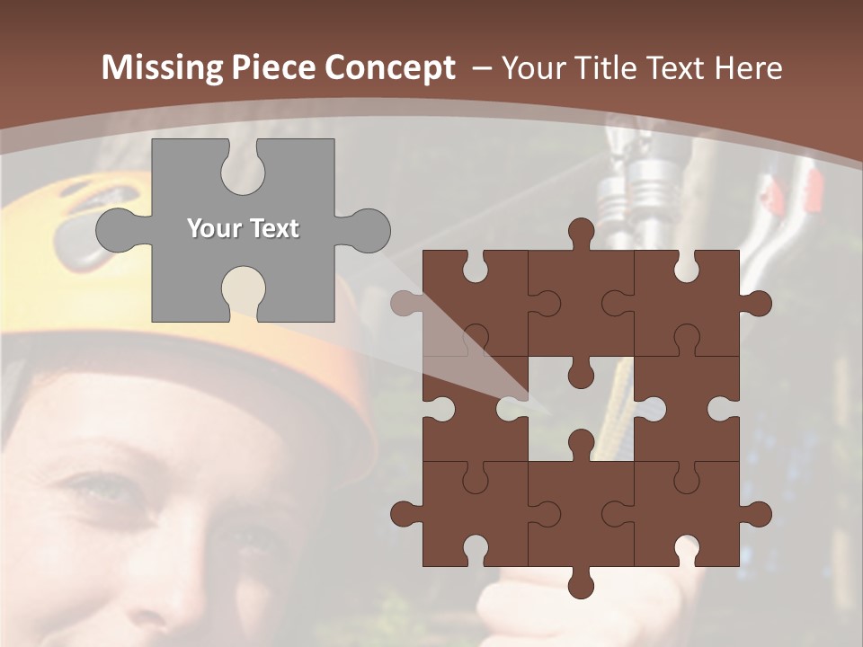 A Man Holding A Rope With A Helmet On His Head PowerPoint Template