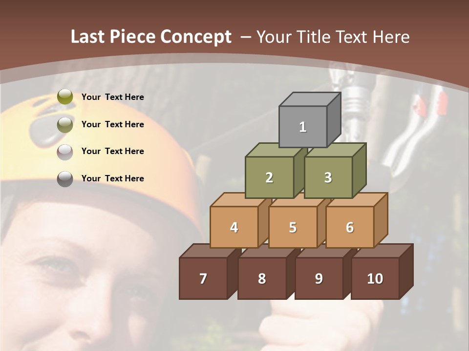 A Man Holding A Rope With A Helmet On His Head PowerPoint Template