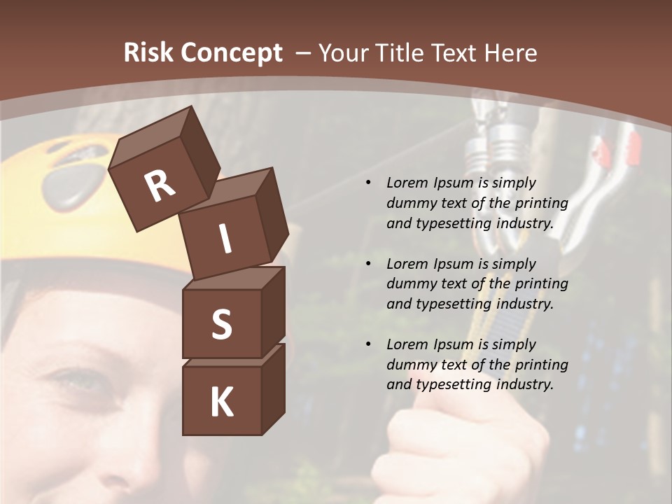 A Man Holding A Rope With A Helmet On His Head PowerPoint Template