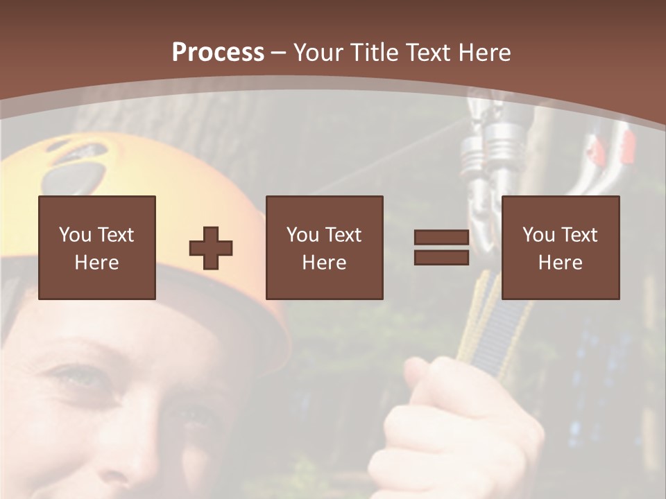 A Man Holding A Rope With A Helmet On His Head PowerPoint Template
