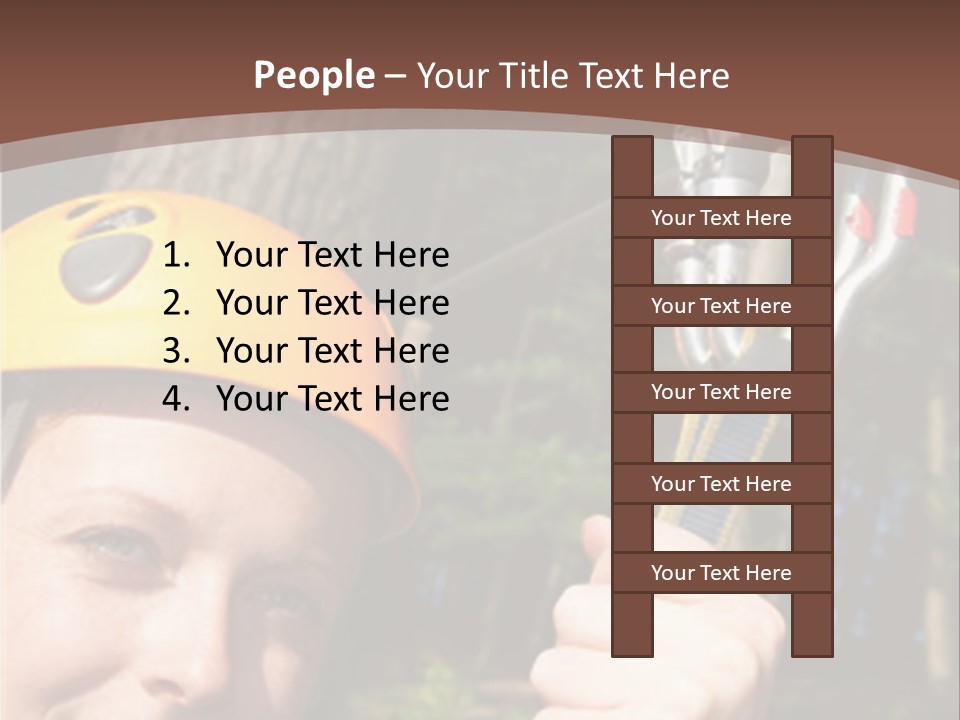 A Man Holding A Rope With A Helmet On His Head PowerPoint Template