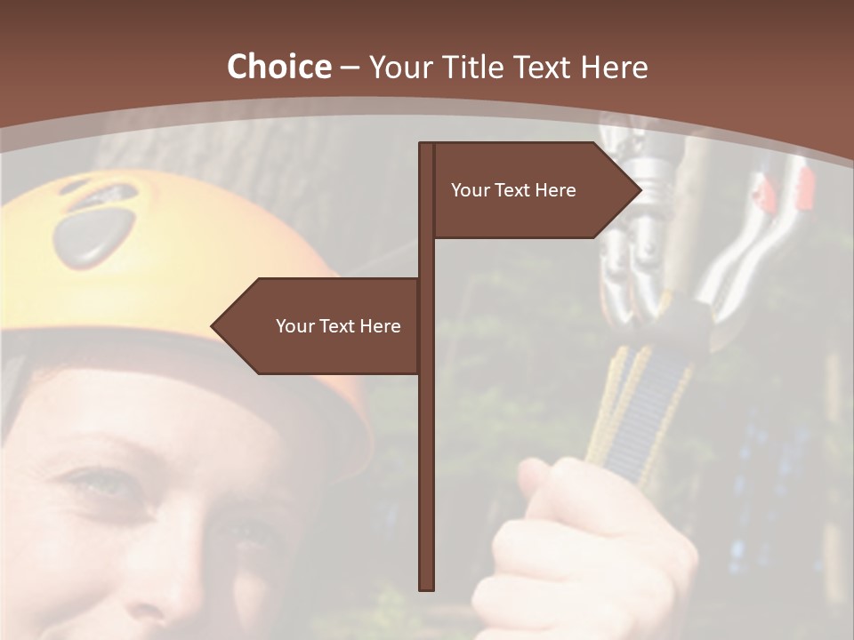 A Man Holding A Rope With A Helmet On His Head PowerPoint Template