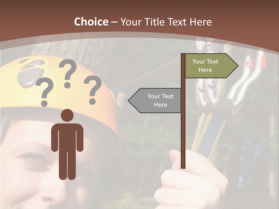 A Man Holding A Rope With A Helmet On His Head PowerPoint Template