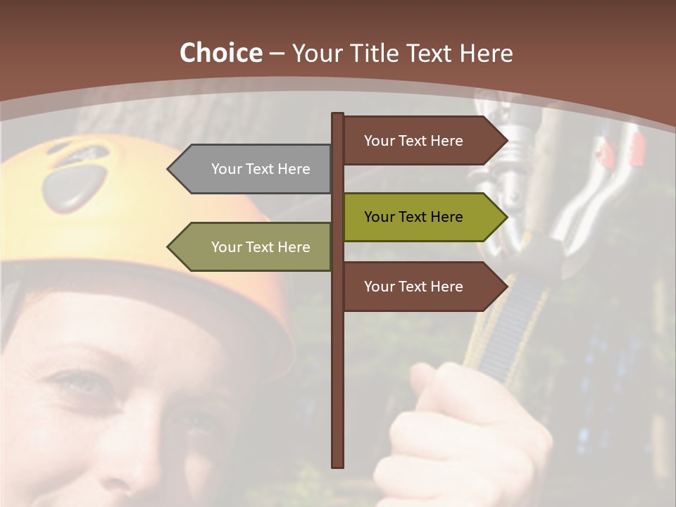 A Man Holding A Rope With A Helmet On His Head PowerPoint Template