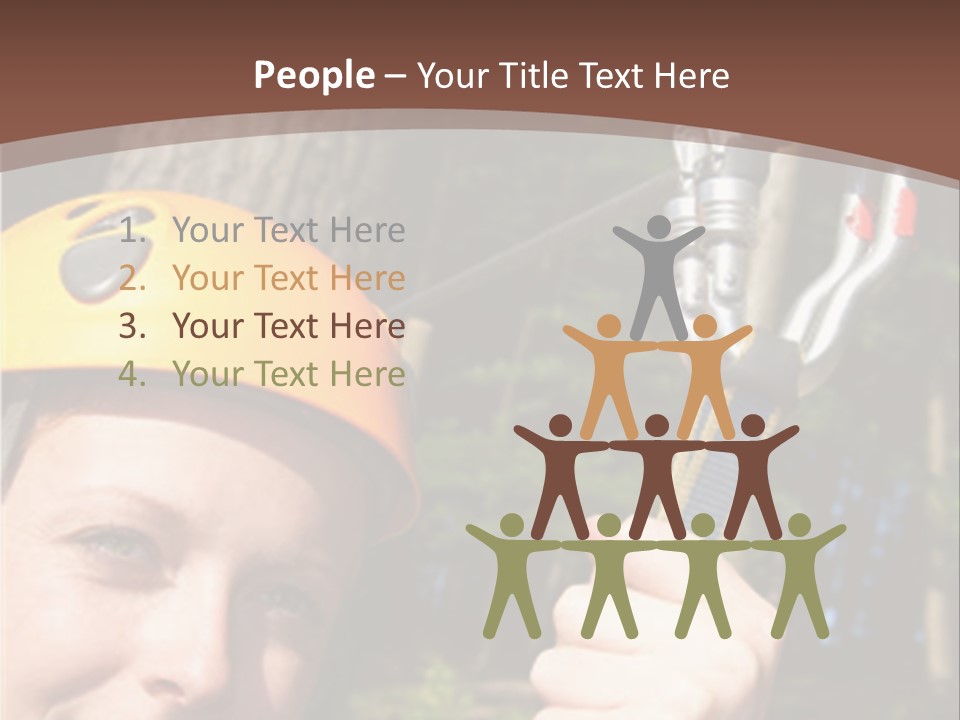 A Man Holding A Rope With A Helmet On His Head PowerPoint Template