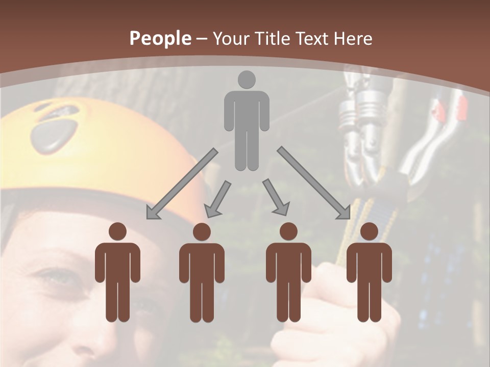 A Man Holding A Rope With A Helmet On His Head PowerPoint Template