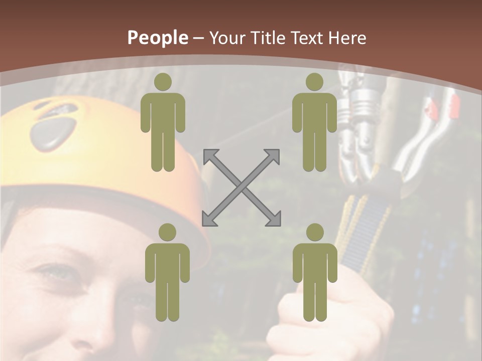 A Man Holding A Rope With A Helmet On His Head PowerPoint Template