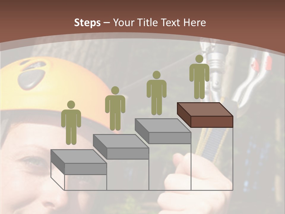 A Man Holding A Rope With A Helmet On His Head PowerPoint Template
