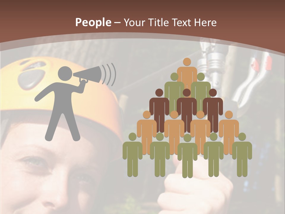 A Man Holding A Rope With A Helmet On His Head PowerPoint Template