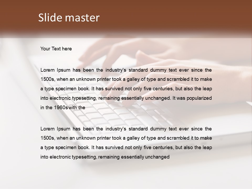 A Person Typing On A Laptop Computer PowerPoint Template
