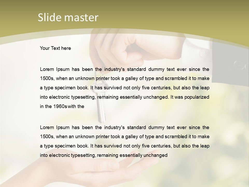 A Person Handing A Key To Another Person PowerPoint Template