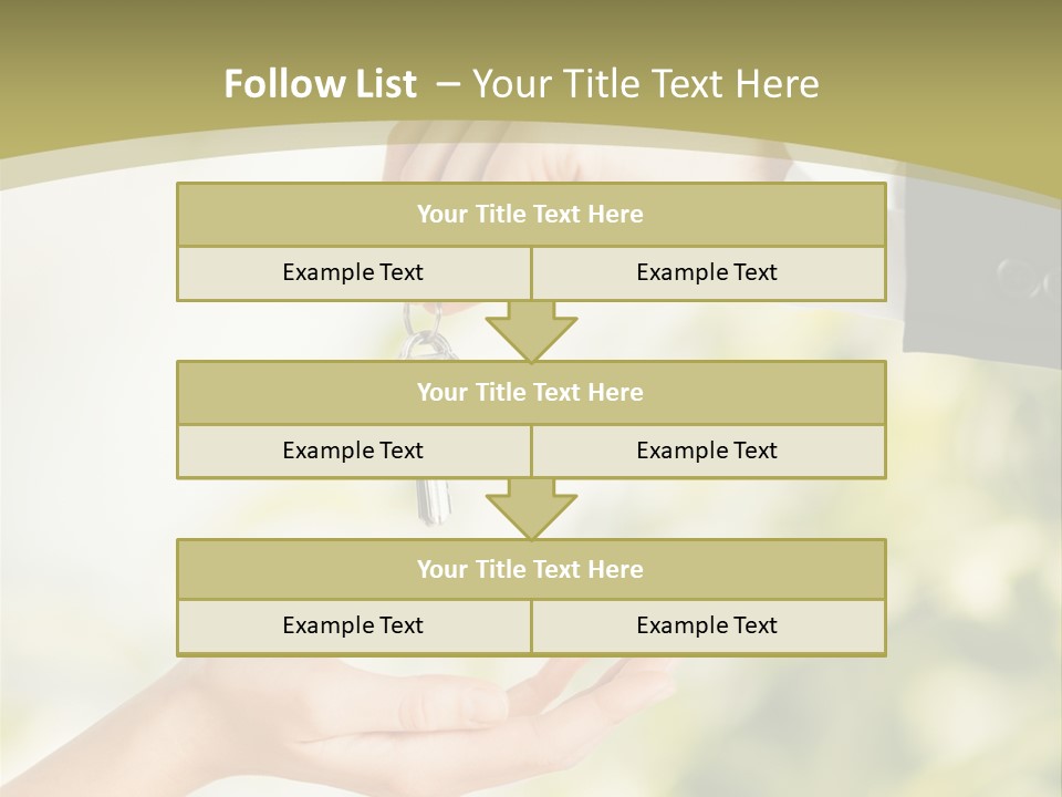 A Person Handing A Key To Another Person PowerPoint Template