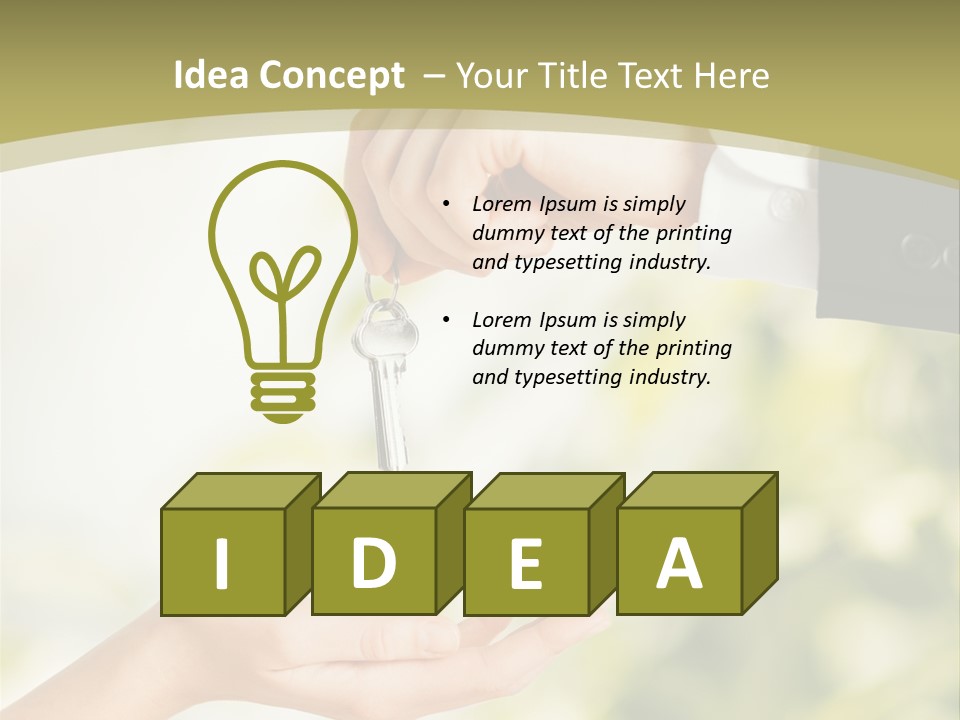 A Person Handing A Key To Another Person PowerPoint Template