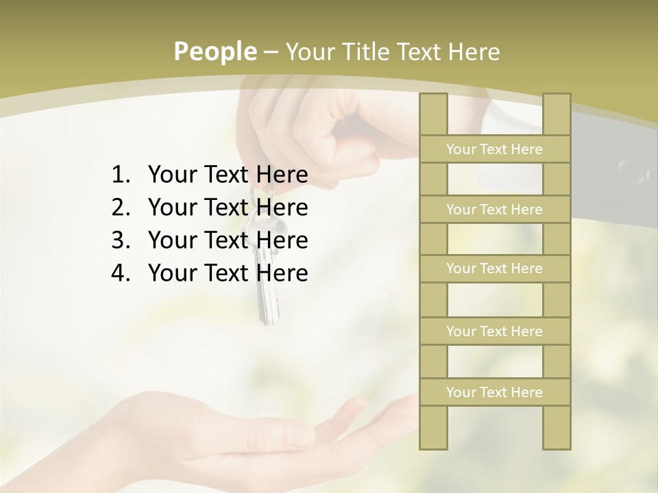 A Person Handing A Key To Another Person PowerPoint Template