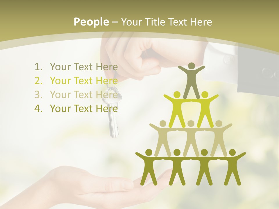 A Person Handing A Key To Another Person PowerPoint Template