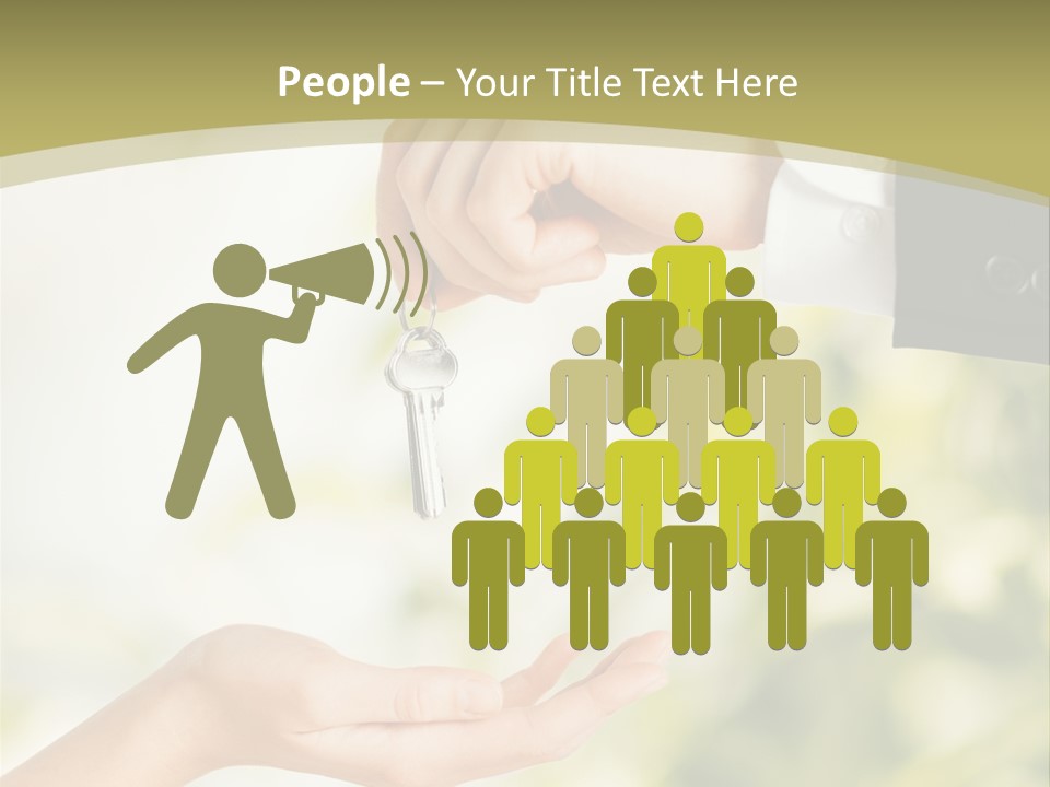 A Person Handing A Key To Another Person PowerPoint Template