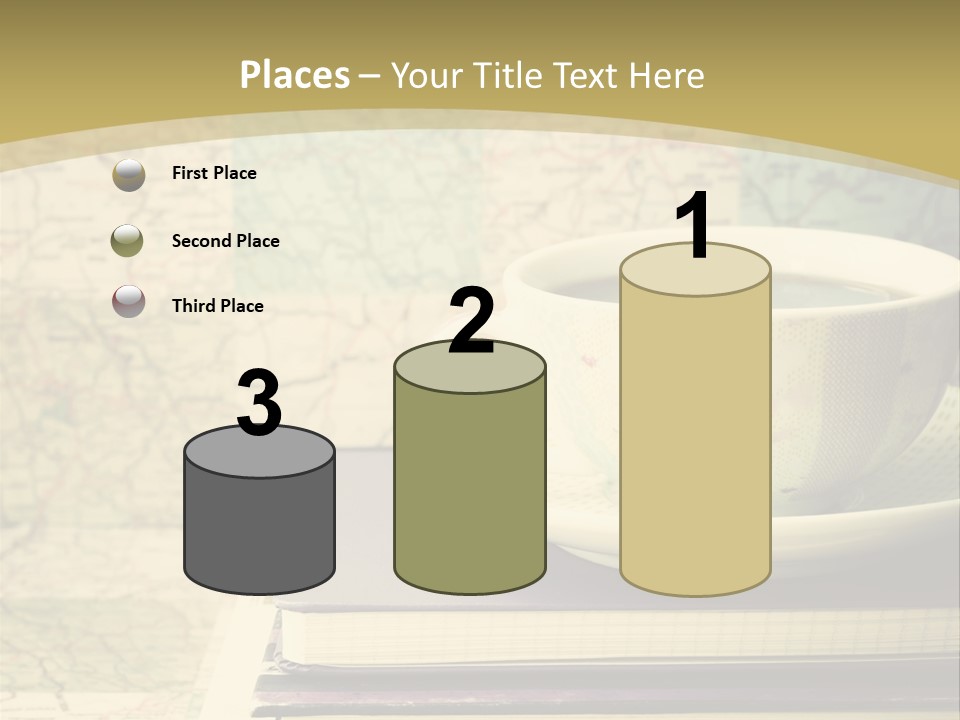 A Cup Of Coffee Sitting On Top Of A Book PowerPoint Template