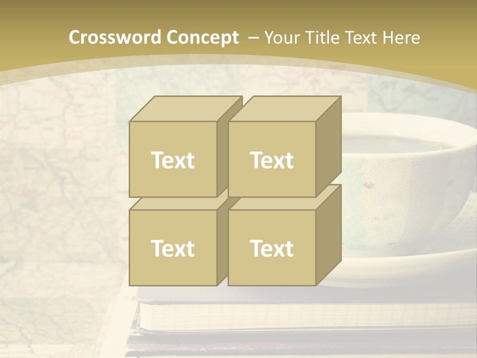 A Cup Of Coffee Sitting On Top Of A Book PowerPoint Template