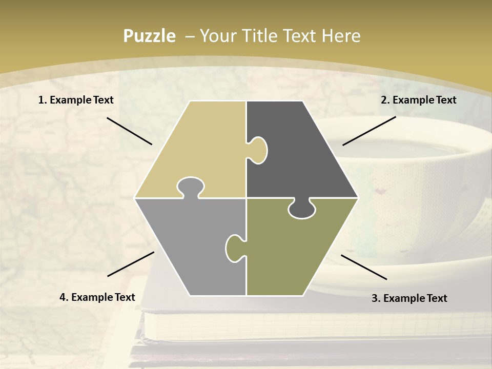 A Cup Of Coffee Sitting On Top Of A Book PowerPoint Template