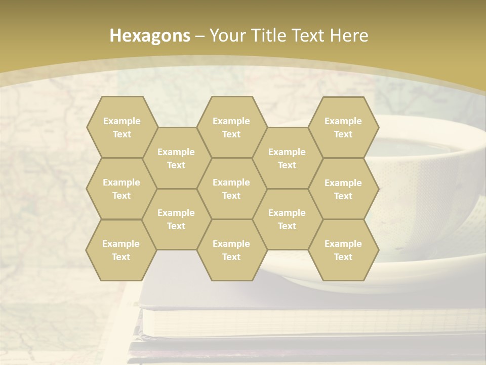 A Cup Of Coffee Sitting On Top Of A Book PowerPoint Template