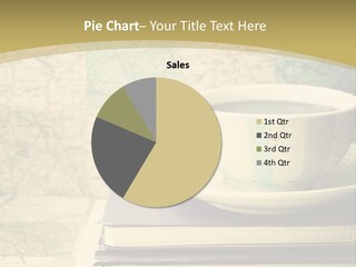A Cup Of Coffee Sitting On Top Of A Book PowerPoint Template