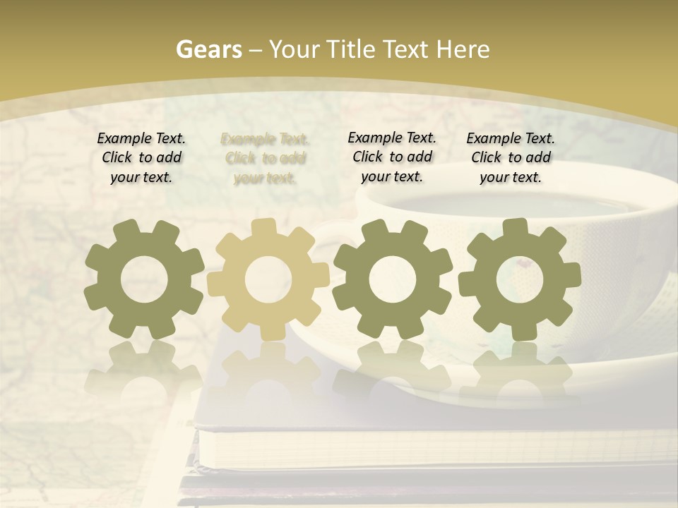 A Cup Of Coffee Sitting On Top Of A Book PowerPoint Template