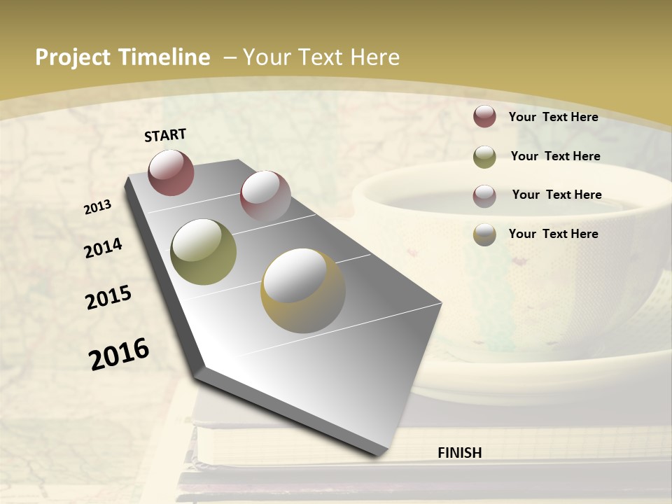 A Cup Of Coffee Sitting On Top Of A Book PowerPoint Template