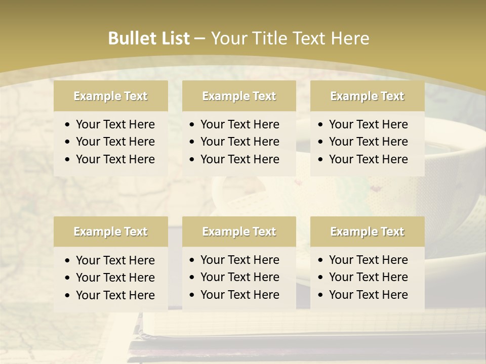 A Cup Of Coffee Sitting On Top Of A Book PowerPoint Template